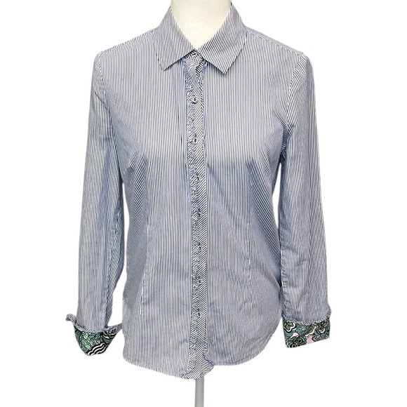 Lilly Pulitzer Ruffled Trim Blouse Blue - Picture 1 of 7